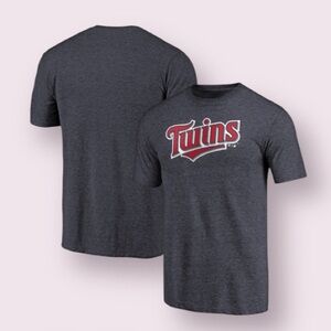 Minnesota Twins Team Wordmark Tri-Blend T-Shirt - Navy